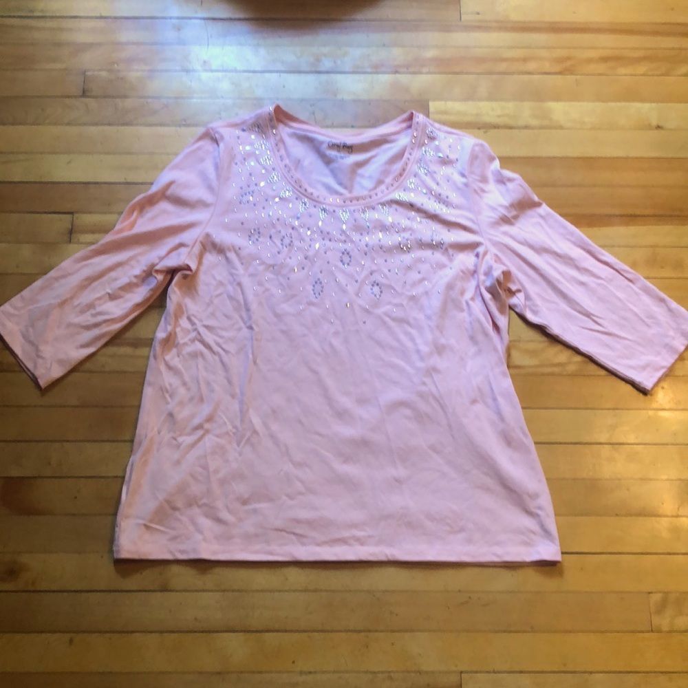 Coral Bay rhinestone appliqué T shirt L